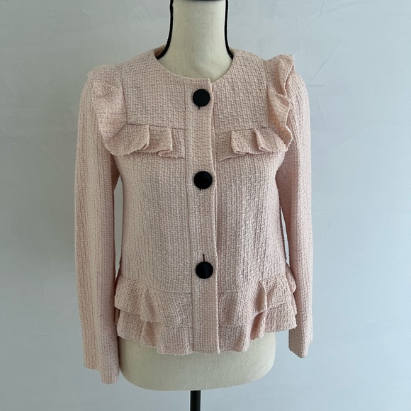 Kate Spade Pale Pink Ruffle Blazer